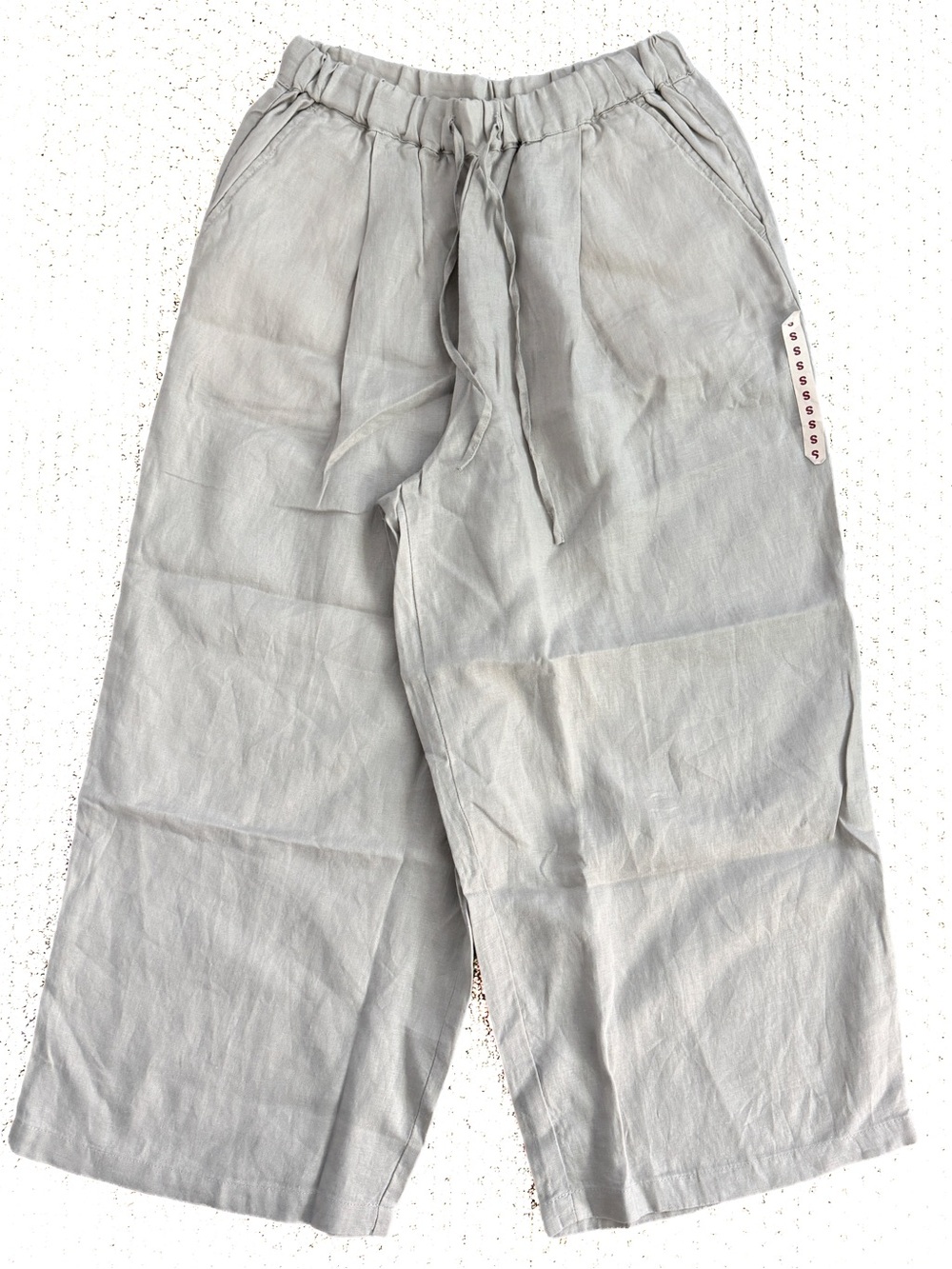 Muji 100% Linen Cropped Wide Leg Pants NWOT